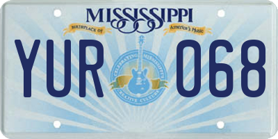 MS license plate YUR068