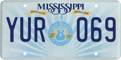 MS license plate YUR069