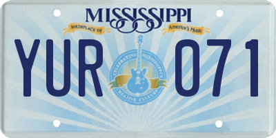 MS license plate YUR071