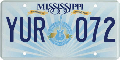 MS license plate YUR072