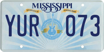 MS license plate YUR073