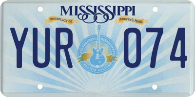 MS license plate YUR074