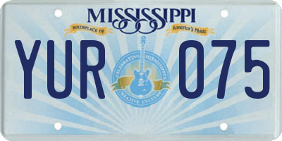 MS license plate YUR075