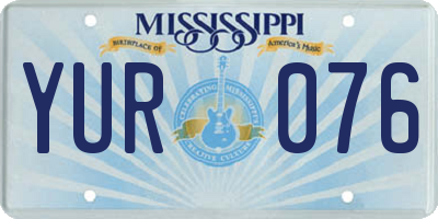 MS license plate YUR076