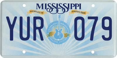 MS license plate YUR079