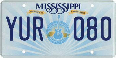 MS license plate YUR080