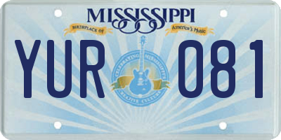 MS license plate YUR081