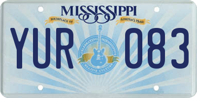 MS license plate YUR083
