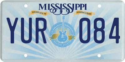 MS license plate YUR084