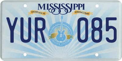 MS license plate YUR085