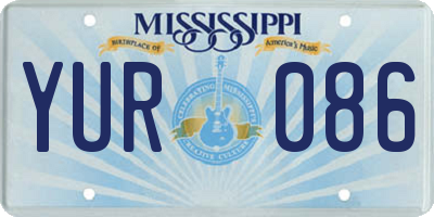 MS license plate YUR086