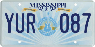 MS license plate YUR087