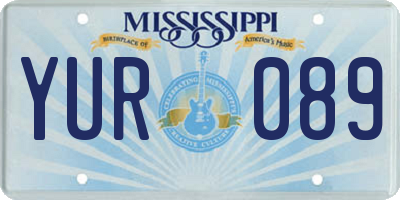 MS license plate YUR089