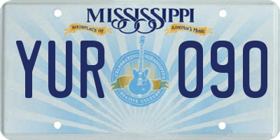 MS license plate YUR090