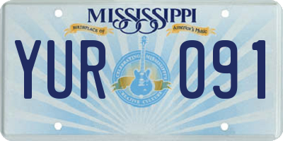 MS license plate YUR091