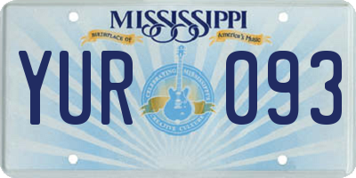 MS license plate YUR093