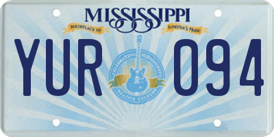 MS license plate YUR094