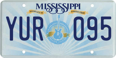 MS license plate YUR095