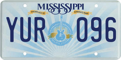 MS license plate YUR096