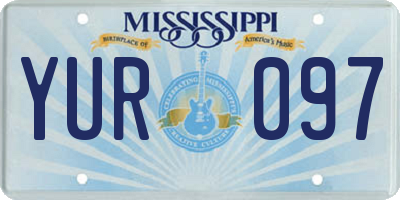 MS license plate YUR097