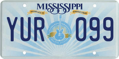MS license plate YUR099