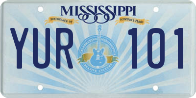 MS license plate YUR101