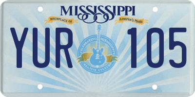 MS license plate YUR105