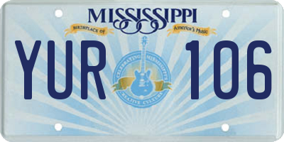 MS license plate YUR106