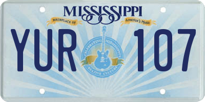 MS license plate YUR107