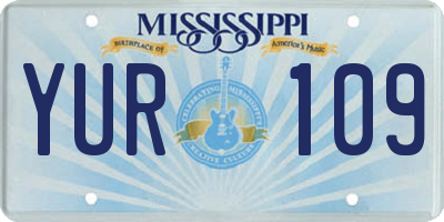 MS license plate YUR109