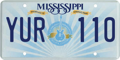 MS license plate YUR110