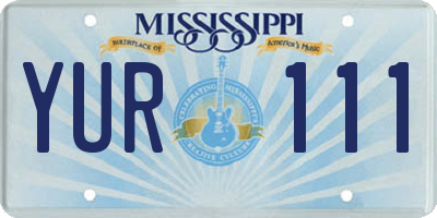 MS license plate YUR111
