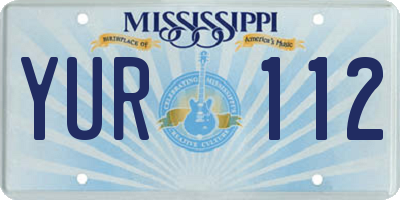 MS license plate YUR112