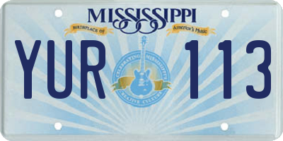 MS license plate YUR113