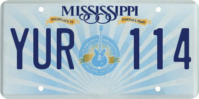 MS license plate YUR114
