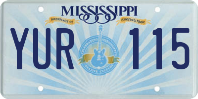 MS license plate YUR115