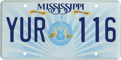 MS license plate YUR116