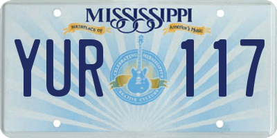 MS license plate YUR117