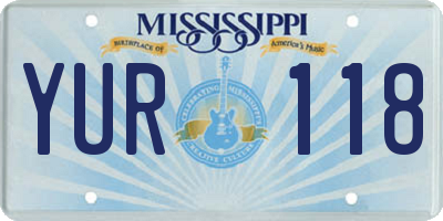 MS license plate YUR118