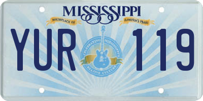 MS license plate YUR119