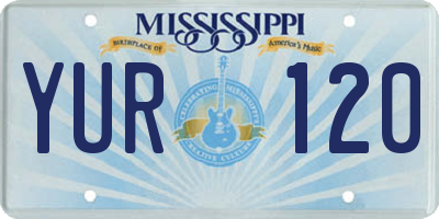 MS license plate YUR120