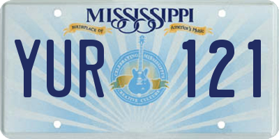 MS license plate YUR121