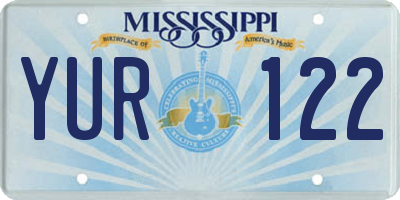 MS license plate YUR122