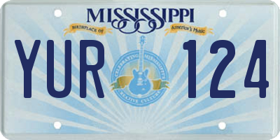 MS license plate YUR124