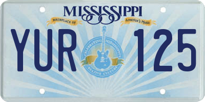 MS license plate YUR125