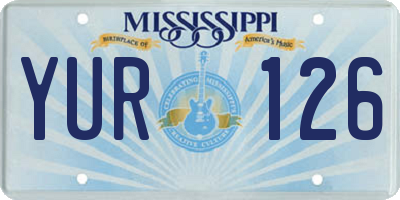 MS license plate YUR126