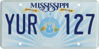 MS license plate YUR127
