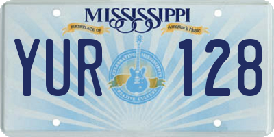 MS license plate YUR128