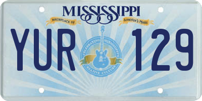 MS license plate YUR129