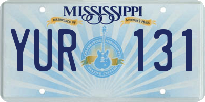 MS license plate YUR131